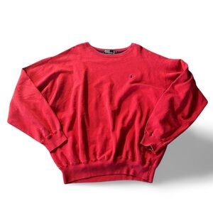 Vintage Polo Ralph Lauren Red Crewneck – Made in Hong Kong – XL oversized
